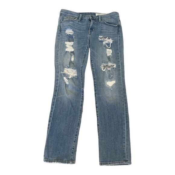Treasure & Bond Denim - Treasure & Bond - Boyfriend Fit Ripped Faded Denim Jeans - Size 27
